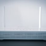 white router on black table